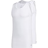 Adidas Mens Tank Tops (2-Pack) – Stretch Cotton Undershirt, Soft Breathable Fitted Base Layer
