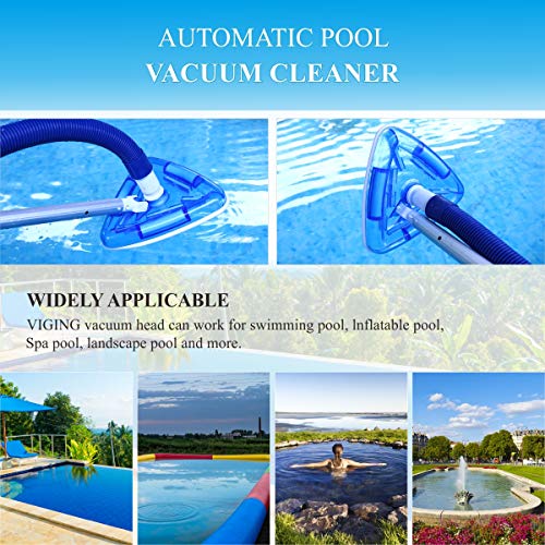 Sea-Thru Triangle Weighted Pool and Spa Vacuum Head with Swivel, Flexible Swimming Pool Vacuum Cleaner Head with Brush and EZ Clips, 11" Wide Cleaning Surface