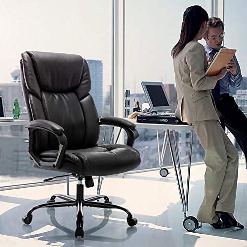 Rimiking Office Chair Executive Desk Chair PU Leather Reclining