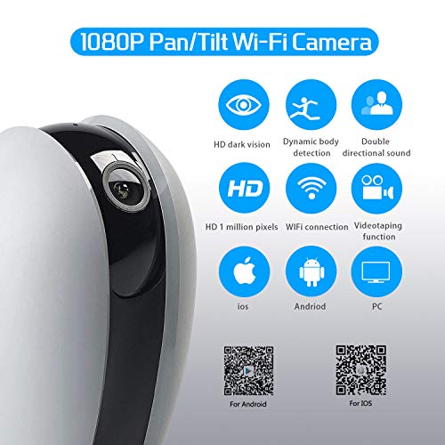 Ssnwrn Baby Monitor 1080P WiFi IP Camera with Infrared Night Vision, Home Security Surveillance Camera for Baby/Elder/ Pet/Nanny Monitor, Pan/Tilt, Two-Way Audio[Upgraded Version] - Thumbnail 3