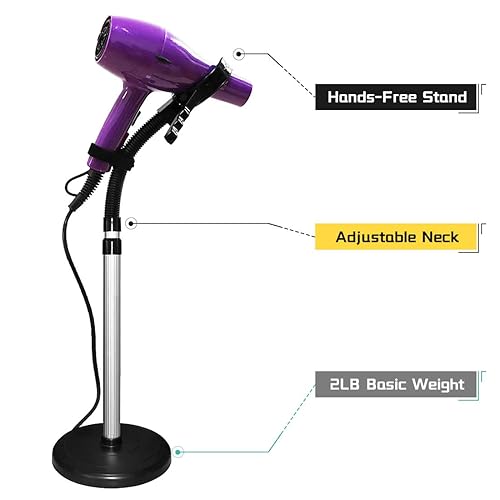 LUEXBOX Hair Dryer Stand, 360 Degree Rotating Lazy Hair Dryer