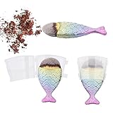 UNIMEIX Chubby Mermaid Makeup Brushes RainBow Fish Powder Blush Foundation Cosmetic Tools Fish tail Brush Contour BB Cream Rainbow Make up Brushes (Gray)