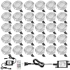 LED Deck Lights Kit, 30pcs Φ1.22″ WiFi Wireless Smart Phone Control Low Voltage Recessed RGBW Deck Lamp In-ground Lighting Waterproof Outdoor Yard Path Stair Landscape Decor, Fit for Alexa,Google Home