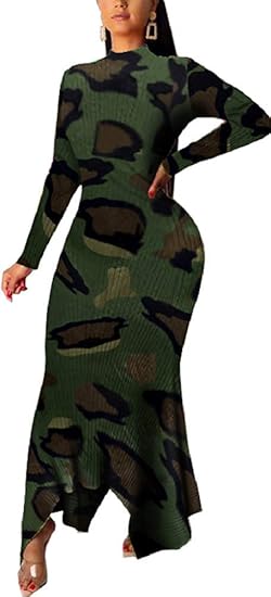 camo sweater dress