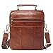 Sunmig Men's Genuine Leather Shoulder Bag Messenger Briefcase CrossBody Handbag (Brown)