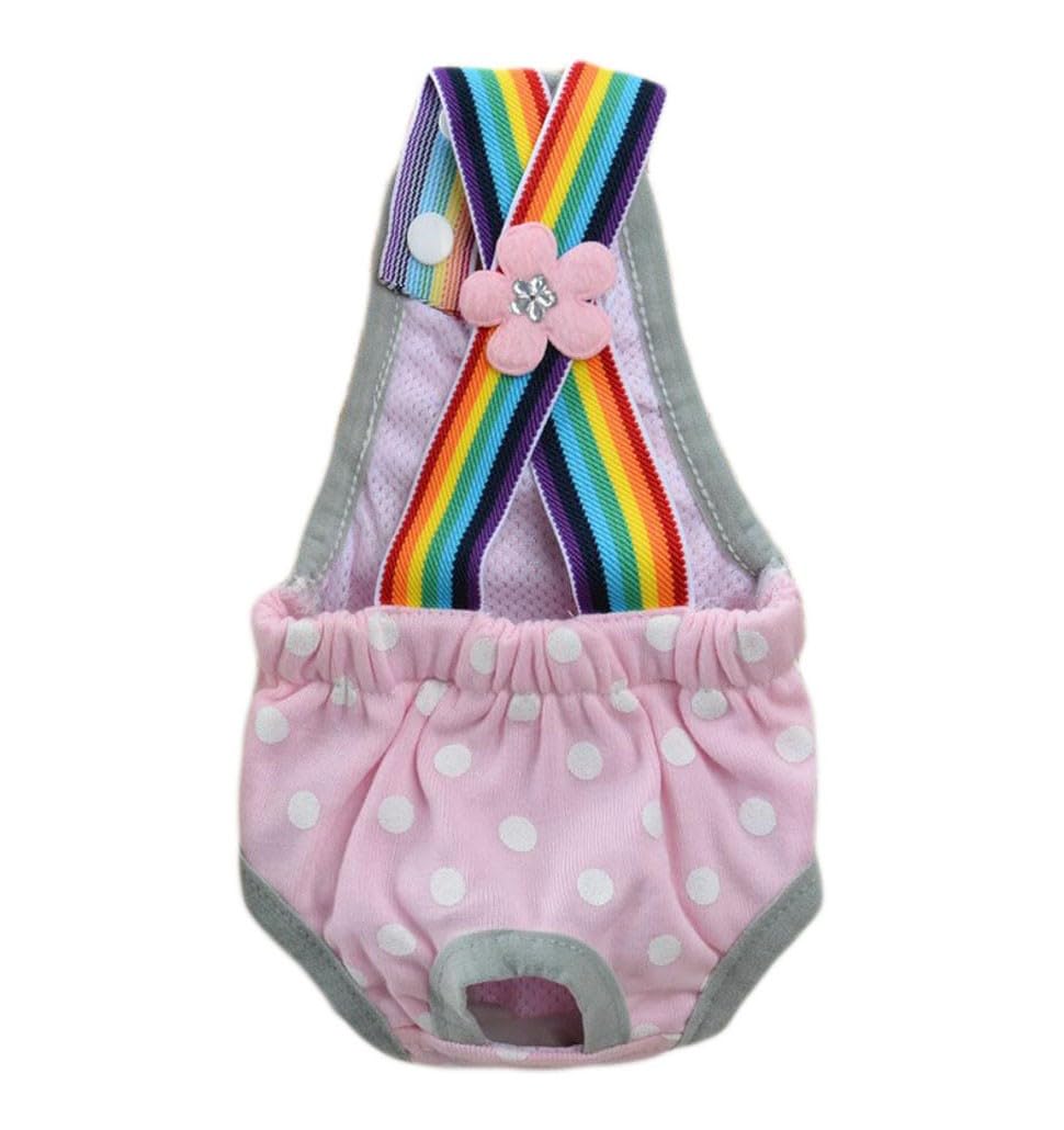 Oyccen Dots Sanitary Pants Dog Hygiene Season Heat Knickers Suspender Panties Puppy Physiological Nappy Diapers for Small Dogs