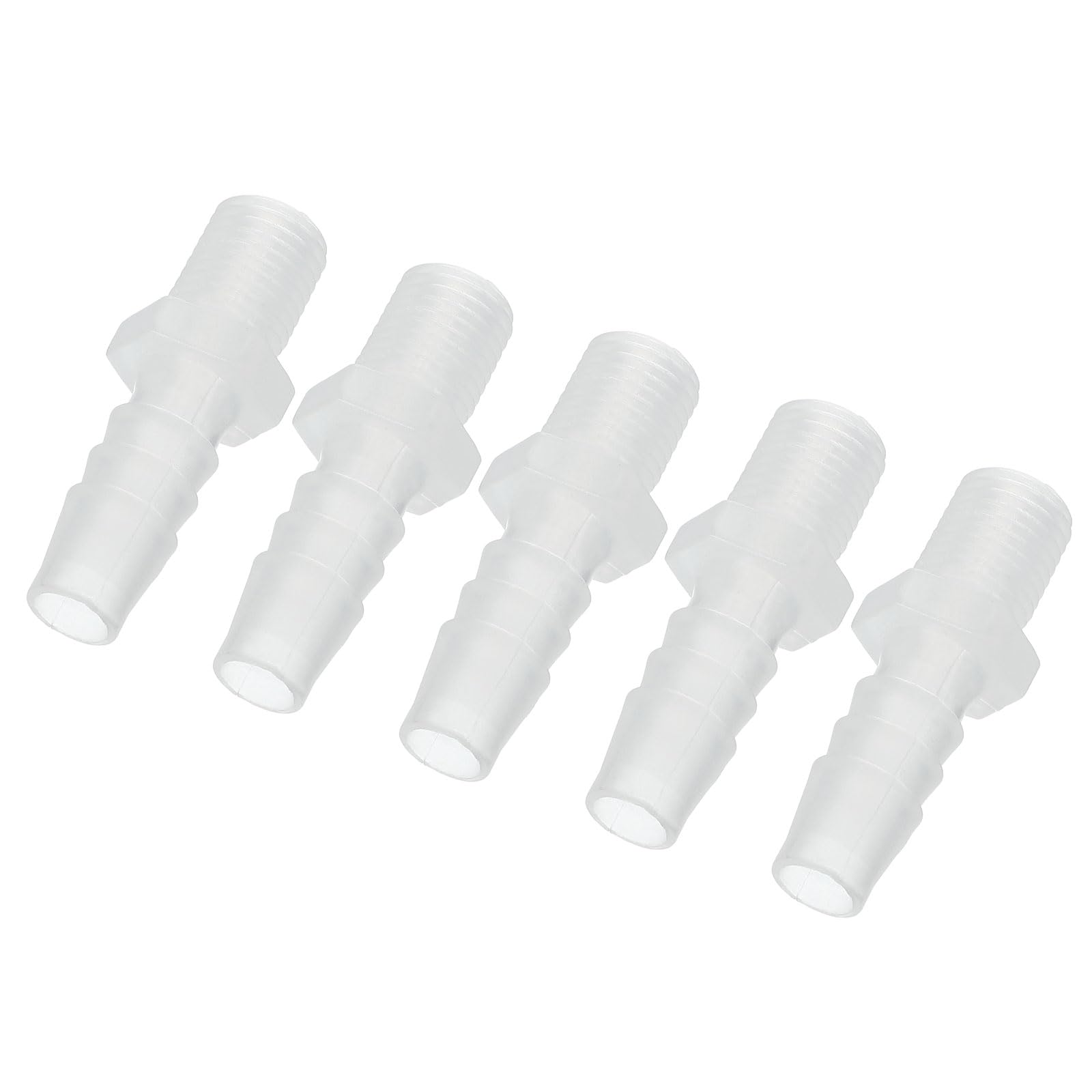 PATIKIL 3/8" Barb x 1/4" G Male Connector, 5 Pcs Plastic Hose Barb Fitting Industrial Hose Barb to Pipe Fitting Connect for Water Liquid Air Fuel
