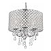 Ashford Classics Crystal Chrome Chandelier Pendant Light with Crystal Beaded Drum Shade