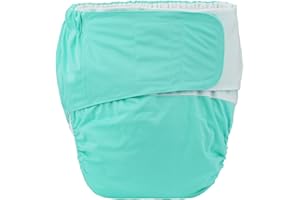 SIGZAGOR Teen Adult Cloth Diaper Nappy Reusable Washable for Disability Incontinence Large (Biscay Green)