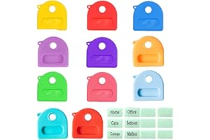 11 Pcs 1 Inch Key Covers Caps Identifiers with Luminous Labels Soft Stretchy Cap for House Keys Cute Head Protectors Standard
