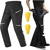 Auboa Winter Detachable Motorcycle Riding Pants for Men CE 2 Armored Powersports Overpants with Full Leg Zip Model PF2