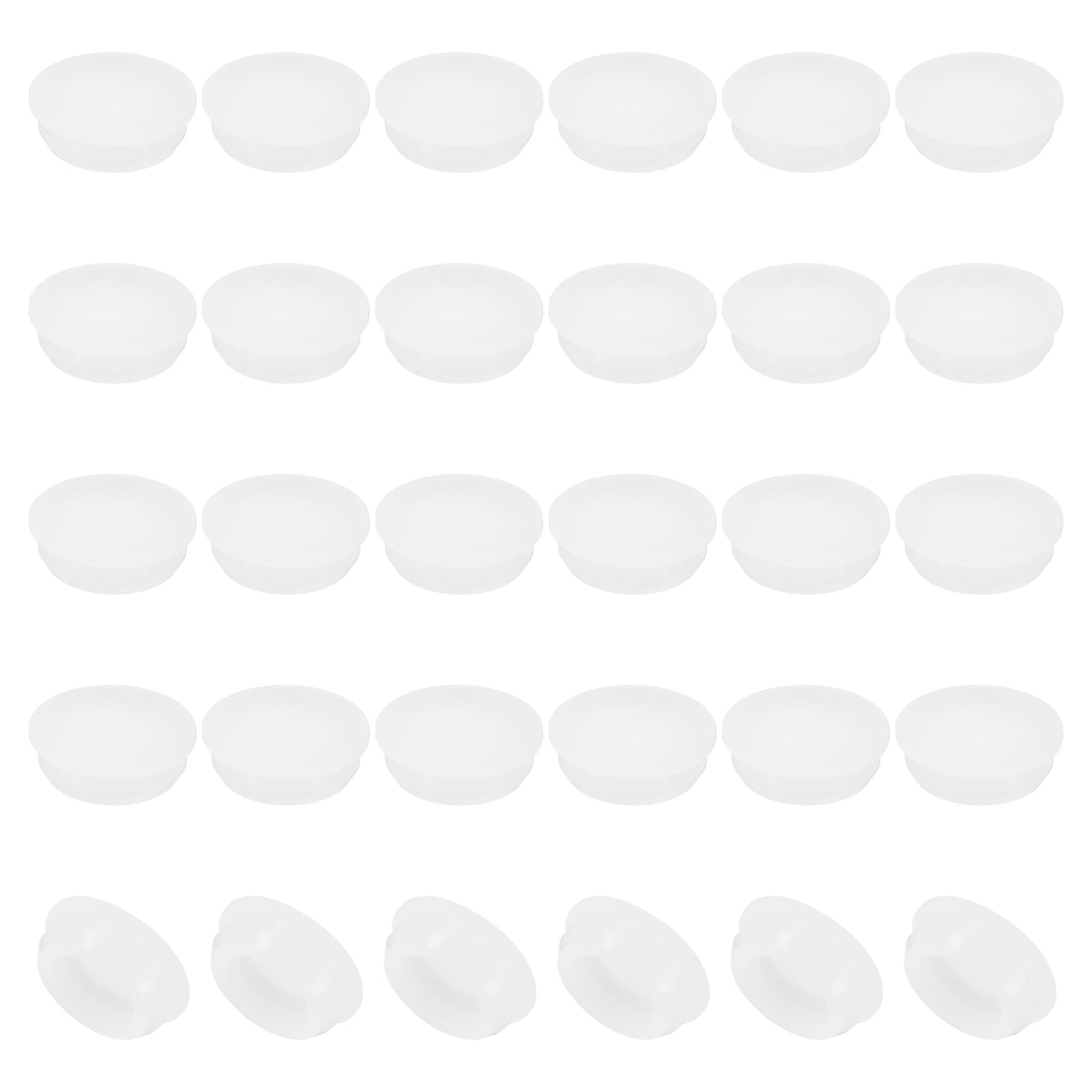 PATIKIL 15mm Diameter Silicone Round Snap, 30 Pcs in Type Locking Furniture Hole Plug Button Protective Cover Cap Head Fit for 2.5-15mm Hole for Seal Bulkhead Cylinder Hole, Translucence