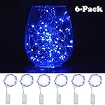 YIHONG Fairy String Lights Set of 6PCS 7.2Ft(2.2M) 20 Leds Battery Starry String Lights LED Moon Lights For DIY Crafting Decoration Costume Making (Blue)