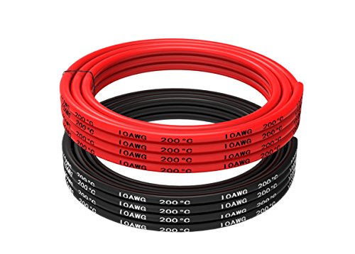 TUOFENG Silicon Wire 10AWG 20 Feet Wires Black and Red High Temperature Resistant Ultra of Tinned Copper Wire Flexible Works Well for Subwoofers Cables - Thumbnail 2