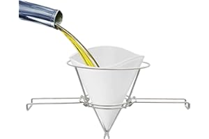 Maple Syrup Filter Stand, Deep Fryer Oil Filter Holder, Stainless Steel Strainer Bracket with Folding Arms, for Kitchen Cooki