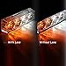 Xprite White & Amber Yellow 4 LED 4 Watt Emergency Vehicle Waterproof Surface Mount Deck Dash Grille Strobe Light Warning Police Light Head with Clear Lens - 2 Pack