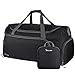 OXA Lightweight Foldable Travel Duffel Bag with Shoes Bag, Black
