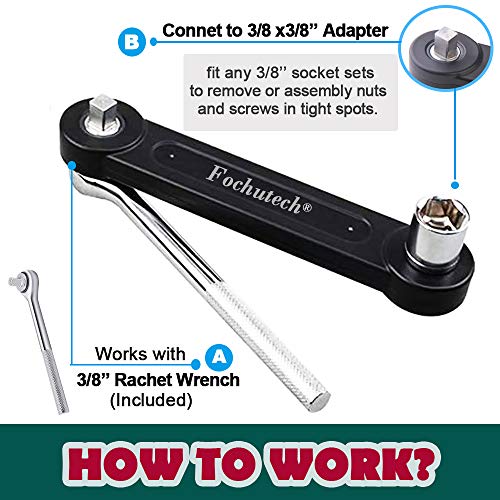 Fochutech Universal Extension Wrench, Pro Ratchet Wrench Extender, Work