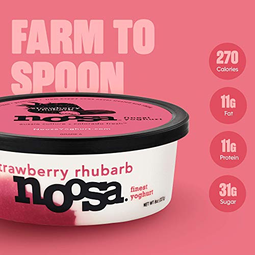 noosa Yoghurt, Strawberry Rhubarb, 8 oz, Whole Milk Yogurt, GradeA Pasteurized, Gluten Free