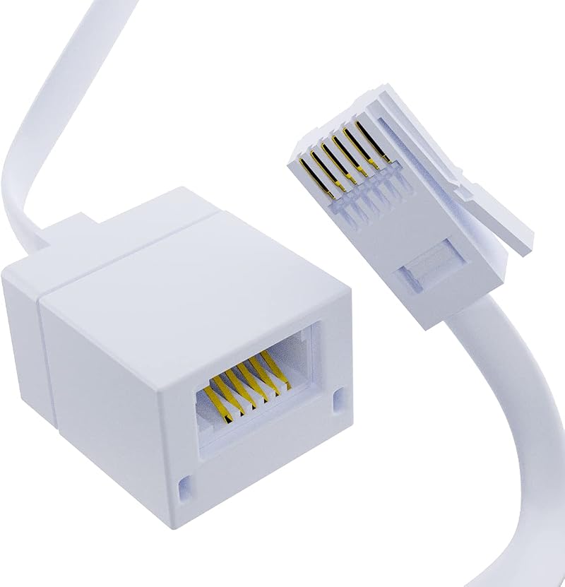 ASNQ 2m BT Telephone Extension Cable Male to Female for UK Landline