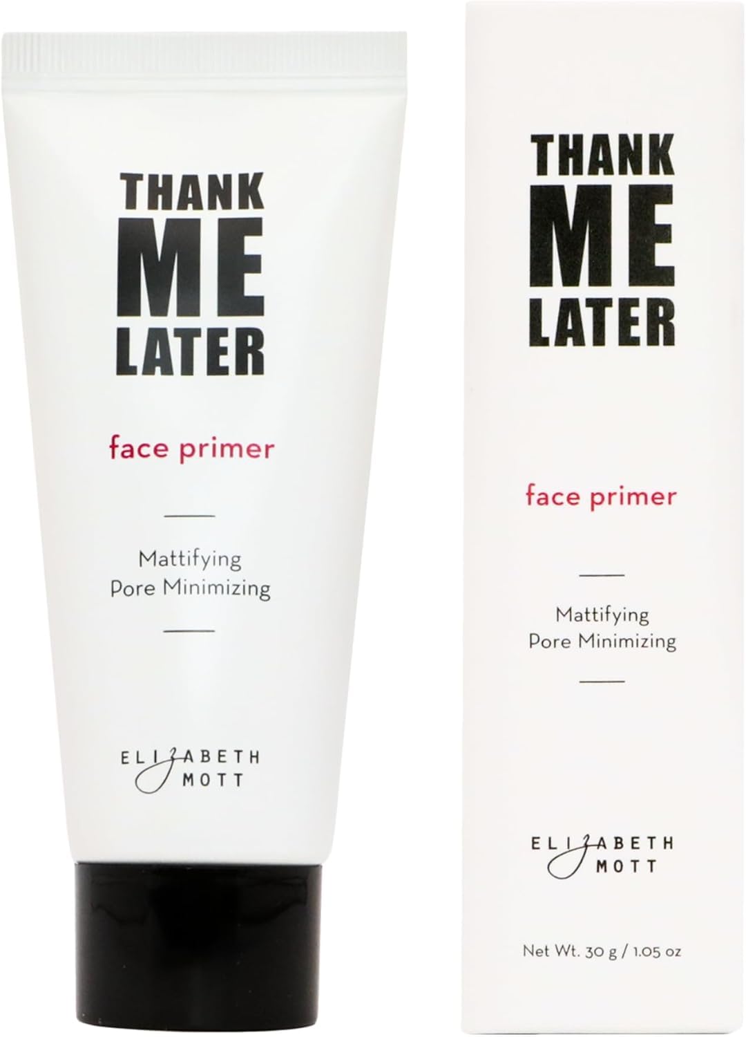 Elizabeth Mott Thank Me Later Face Primer - Mattifying Makeup Base Primer for Smooth Skin - Pore Minimizer, Helps Smooth Fine Lines - Long-Lasting, Lightweight, Leaping Bunny Certified, 30g
