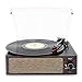 Bluetooth Record Player Belt-Driven 3-Speed Turntable, Vintage Vinyl Record Players Built-in Stereo Speakers, with Headphone Jack/ Aux Input/ RCA Line Out, Brown Woodenthumb 3