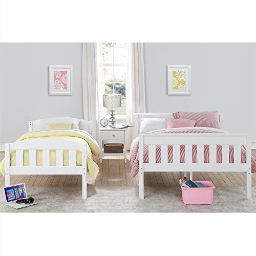 Dorel Living Airlie Solid Wood Bunk Beds Twin Over Full with Ladder and