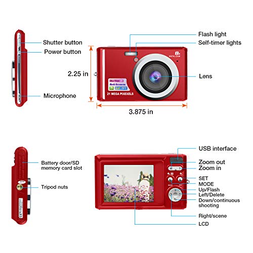HD Mini Digital Cameras for Kids,Point and Shoot Digital Cameras