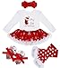 YiZYiF Baby Girls' Reindeer Tutu Costume Crhistmas Party Dress Up (3-6 Months, White First Xmas)