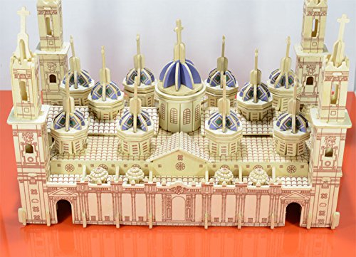 NWFashion 17" Wooden Dream Dollhouse DIY Kits Miniature Doll House (Basilica del Pilar) - Image 3