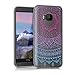 kwmobile TPU Silicone Case for HTC One M9 - Crystal Clear Smartphone Back Case Protective Cover - Indian Sun Blue/Dark Pink/Transparent