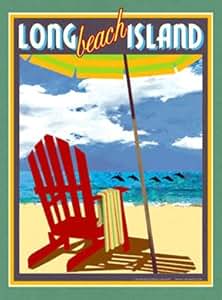 Amazon.com: Long Beach Island-Art Deco Style Vintage Travel Poster-by