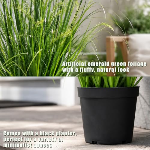 ZEEOZE Plantas artificiales de 90cm con tres Flores Plantas Artificiales Decorativas Planta Artificial Exterior Interior con Para Decoracion Hogar Salon Casa Room Decor Jardín Oficina(2 Paquete)
