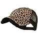 Low Profile Canvas Leopard Printed Mesh Cap - Brown W40S52B