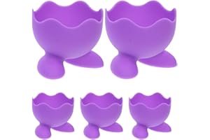 OSALADI Silicone Egg Cup Holders 5-Pack with Non-Slip Feet Boiled Egg Serving Cups for Kitchen Breakfast and Bathroom Facial 