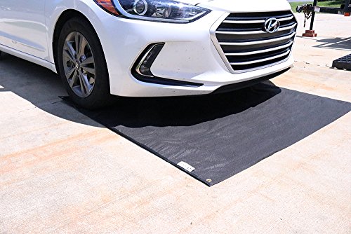 Car Containment Mat for Driveway by New Pig - Heavy Duty Absorbent Mat for Oil Leaking Vehicles - Protect Driveway and Garage Floor, 5' x 5' Oil Absorbent pad