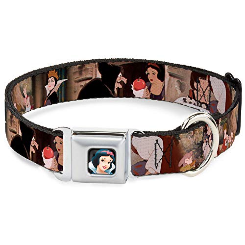 Buckle-Down Seatbelt Buckle Dog Collar - Snow White Scenes - 1.5" Wide - Fits 1…