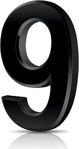 Vicloon 3D Self-Adhesive Mailbox Number 3 Inches Black ABS Acrylic