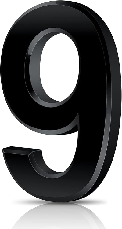 Vicloon 3D Self-Adhesive Mailbox Number 3 Inches Black ABS Acrylic