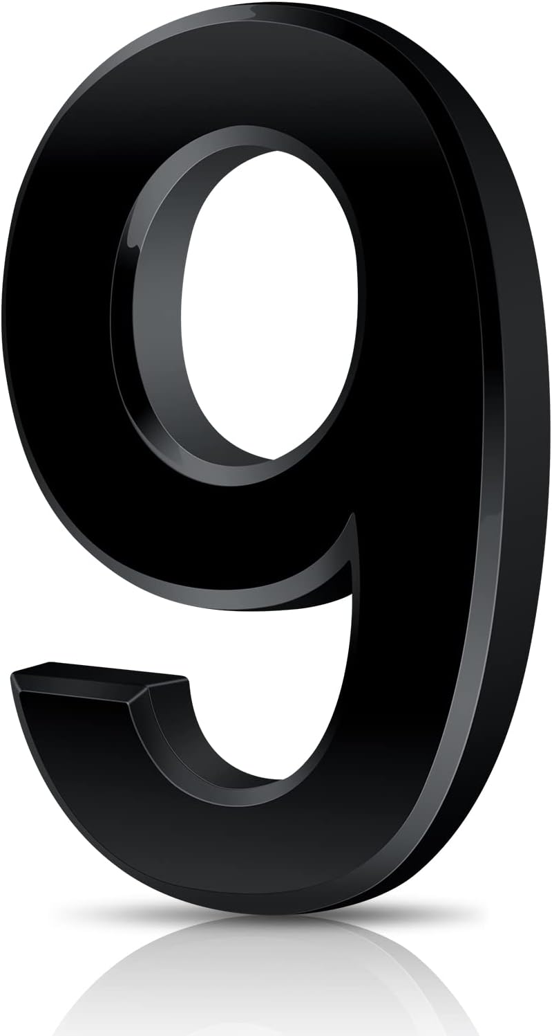 Vicloon 3D Self-Adhesive Mailbox Number 3 Inches Black ABS Acrylic