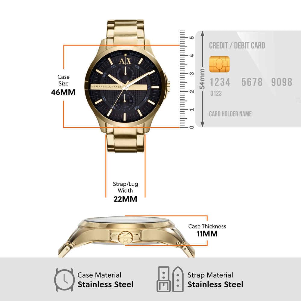 Armani Exchange Watch For Men, Chronograph Movement and 46mm Case Size with Stainless steel, Leather or Silicone strap