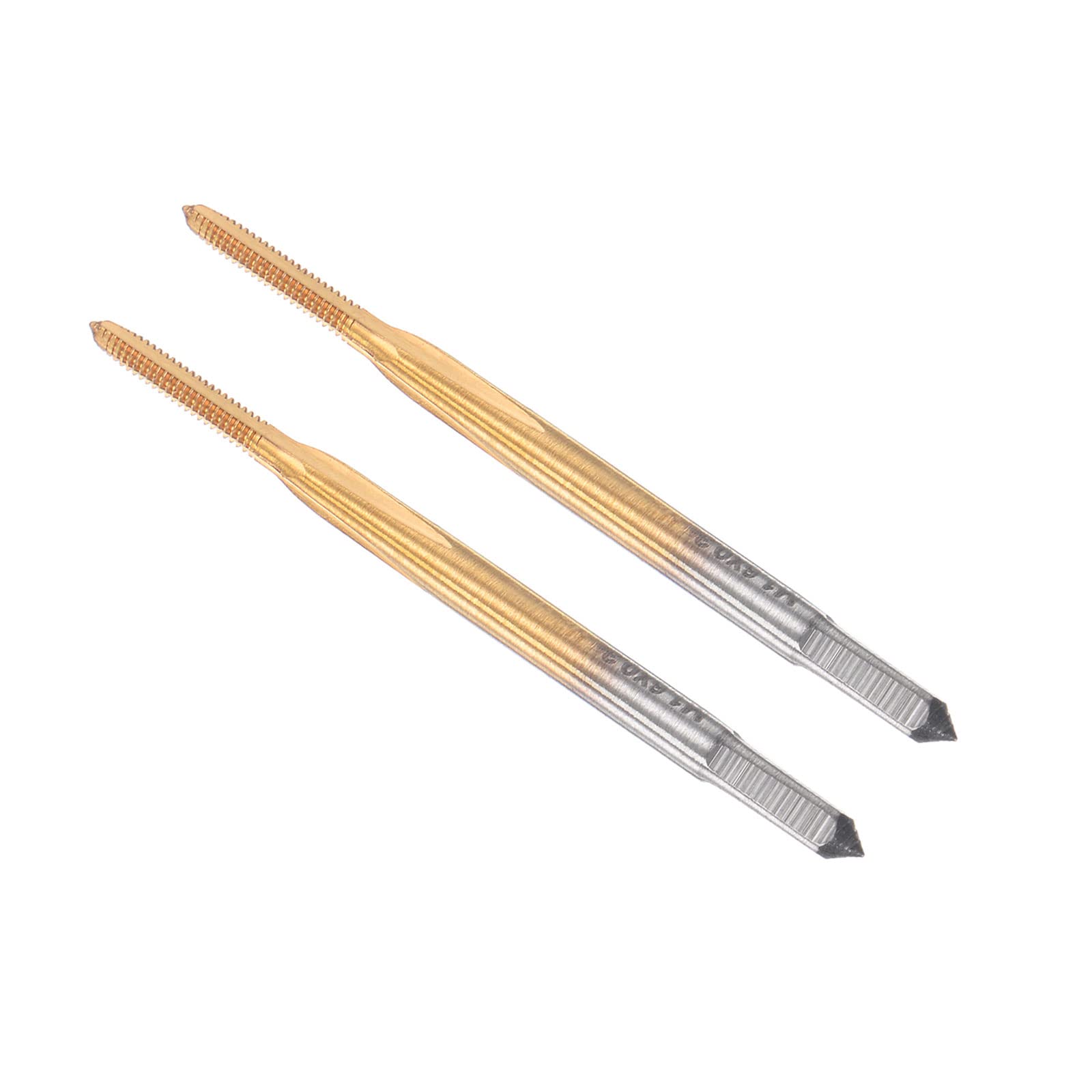 CoCud Thread Milling Taps, Metric M1.6 x 0.35 Thread, Titanium Coated Machine 3 Straight Flutes Screw Threading Tool - (Applications: for Tapping Drilling Machine), 2-Pieces