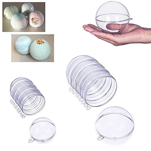 SelfTek 10 Set Bath Bomb Mold Candy Box Craft Plastic Sphere Molds Ornament Fillable Hanging DIY Ornament Balls for Wedding Party Christmas Ball Decor Gift 2 Size - Thumbnail 4