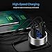 AINOPE USB 12V Car Adapter, Cigarette Lighter Voltage Meter 4.8A All Metal Dual Port USB LED Display Car Flush Fit Car Charger Compatible for iPhone X/XS MAX/XR,iPad Mini 3,Galaxy Note 9/S9/S8-Silver