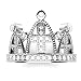 Metal Factory 925 Sterling Silver Cubic Zirconia Princess Cross Crown Tiara CZ Band Ring
