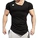 EU Men's Fitness Gym Bodybuilding Muscle Short Sleeveless T-Shirt Black L/Tag 2XL