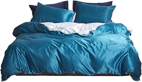 Amazon 夏の寝具 絹のような快適なシルクシーツ 4枚 家の中のどの部屋にも適している 寝具カバーセット オンライン通販