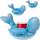 Premium Inflatable Drink Holder (Whale) - 3 Pack of Pool Drink Holder Floats, Unique Drink Float Design, Fun Drink floaties for Adults / Kids, Floating Cup Holder coozie - inflables para Piscina
