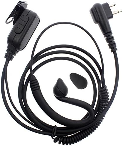 G Shape Ear-Hook Ear-Clip Police Headset Earpiece with PTT Microphone for 2 Pin Motorola Radio CLS1110 XTN446 P145 CP040 P50 GP88