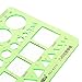 Master Template Plastic Geometric Ruler with 4 designs, 8.6 X 4.2 Inch, Green